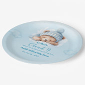 Jongens Beer Beer Cloud Negen 9 Baby shower Papieren Bordje (Gekanteld)