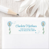 Jongens Beer Blauwe Ballon Eucalyptus Baby shower Etiket (Insitu)