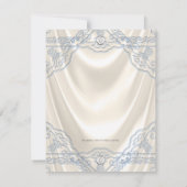 Jongens Beige Ivoor en Blauwe Doop Kaart (Achterkant)
