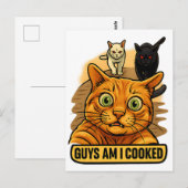 Jongens Ben ik Gebakken? Grappige Kat Meme Paniek  Briefkaart (Voorkant / Achterkant)