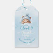 Jongens Berenwolk Nine 9  Baby Shower Cadeaulabel (Voorkant)