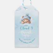 Jongens Berenwolk Nine 9  Baby Shower Cadeaulabel (Achterkant)