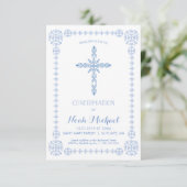 Jongens Bevestiging Uitnodiging, Classy Uitnodigen Kaart (Staand voorkant)