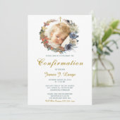 Jongens Bevestiging Uitnodiging Template (Staand voorkant)