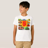 Jongen's Big Construction Truck 5th Birthday T-shirt (Voorkant volledig)