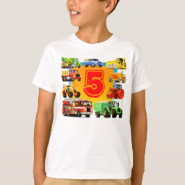 Jongen's Big Construction Truck 5th Birthday T-shirt