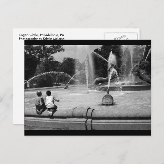 Jongens bij Logan Cirkel Briefkaart (Voorkant / Achterkant)