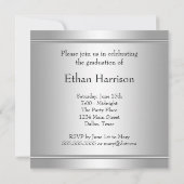 Jongens Black Graduation Party Kaart (Achterkant)