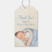 Jongens  Blauw Baby shower Cadeaulabel (Voorkant)