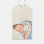 Jongens  Blauw Baby shower Cadeaulabel (Achterkant)