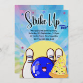 Jongens Blauw Bowling Tie Dye Party Kaart (Voorkant / Achterkant)