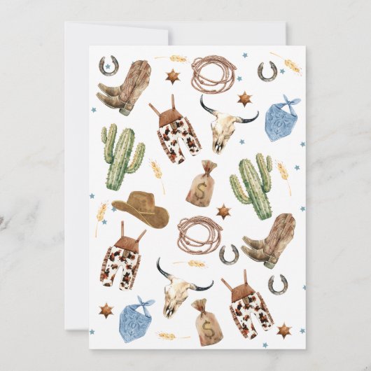 Jongens Blauw Bruin Hoe het Westen een 1e verjaard Kaart (Achterkant)