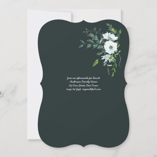 JONGENS Blauw DOOP Doopfeest Botanisch Kaart (Achterkant)