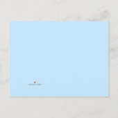 Jongens blauw eenvoudig, doop uitnodiging briefkaart (Achterkant)