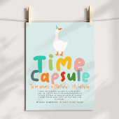 Jongens Blauw Eerste Verjaardag Tijd Capsule Teken Perfect Poster