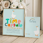 Jongens Blauw Eerste Verjaardag Tijd Capsule Teken Perfect Poster