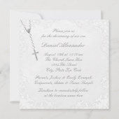 Jongens blauw en grijs doop uitnodigingen (Achterkant)