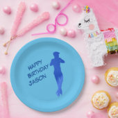 Jongens blauw figuur Borden van de geboorte-dag-pa Papieren Bordje (Feest)