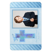 Jongens Blauw Gestreept 1e Heilige Communie Foto M Magneet (Verticaal)