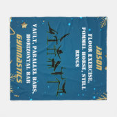 Jongens Blauw Goud Winter Turnen Persoonlijk Fleece Deken (Voorkant (Horizontaal))