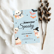 Jongens Blauw Halloween Fourever Spooky 4e Verjaar