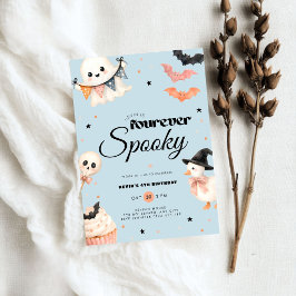 Jongens Blauw Halloween Fourever Spooky 4e Verjaar Kaart