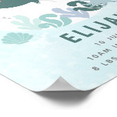 Jongens blauw onder het Zee geboorte Stats Nursery Poster (Hoek)