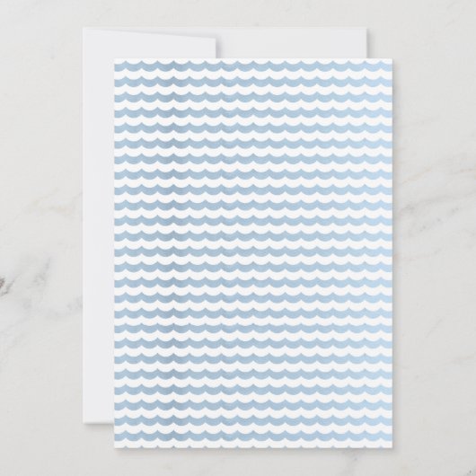 Jongens Blauw Onder Zee Walvis Kalf Baby shower Kaart (Achterkant)