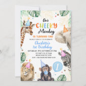 Jongens blauw Pet onze brutale aap verjaardag Kaart (Voorkant)