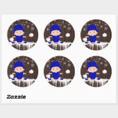 Jongens Blauw Sneeuwvlok Baby shower Stickers (Vel)