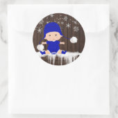 Jongens Blauw Sneeuwvlok Baby shower Stickers (Tas)