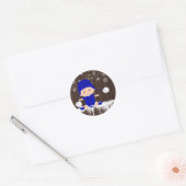 Jongens Blauw Sneeuwvlok Baby shower Stickers (Envelop)