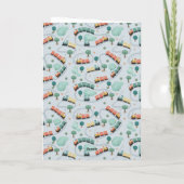 Jongens Blauw Trein Schattig Dank u Baby shower Bedankkaart (Achterkant)