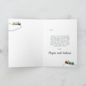 Jongens Blauw Trein Schattig Dank u Baby shower Bedankkaart (Binnen)