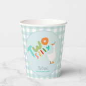 Jongens Blauw Twee Gekke Gans Blauw 2e Verjaardag Papieren Bekers (Achterkant)