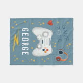 Jongens Blauw Videogame Kinder Cool Fleece Deken (Voorkant (Horizontaal))