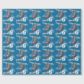 Jongens blauw Voeg je leeftijd en naam rockstar wr Cadeaupapier (Vlak)