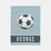 Jongens Blauw Voetbal Sport Kinder Fleece Deken (Voorkant)