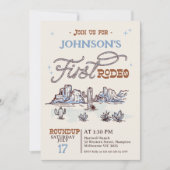 Jongens Blauw Western Desert Eerste Rodeo 1e Verja Kaart (Voorkant)