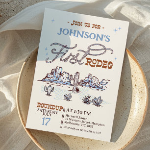 Jongens Blauw Western Desert Eerste Rodeo 1e Verja Kaart