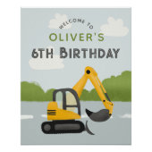 Jongens Blauwe Bouw Kinderen Verjaardag Welkom Tek Perfect Poster (Voorkant)