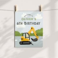 Jongens Blauwe Bouw Kinderen Verjaardag Welkom Tek