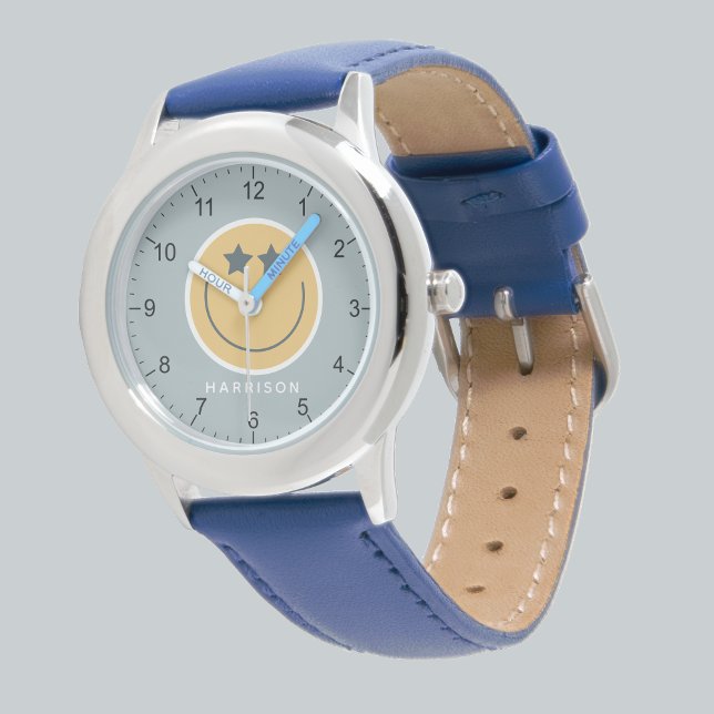 Jongens Blauwe Coole Gast Smile Kinderen Horloge (Creator heeft geüpload)