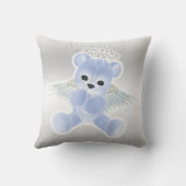 Jongen's Blauwe Engel Teddydier Kussen (Achterkant)