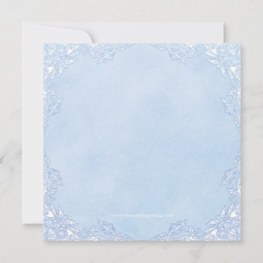 Jongens Blauwe Rozenkrans Doop Kaart (Achterkant)