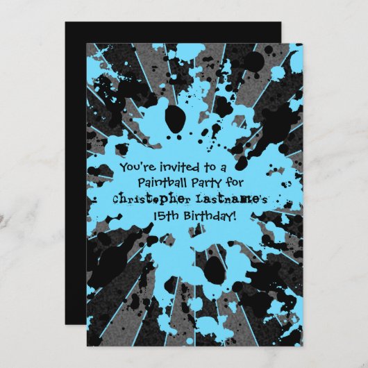 Jongens blauwe verjaardag kaart (Voorkant / Achterkant)