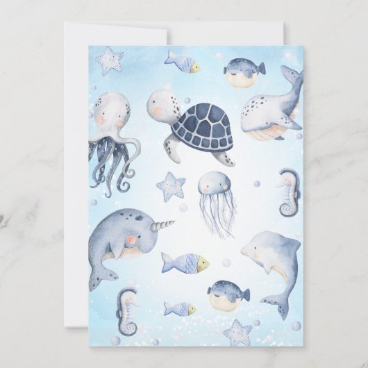 Jongens Blauwe Zee Schildpad Laat Shellebrate 1e V Kaart (Achterkant)