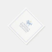 Jongens Blue Bow 1e verjaardag en doop Servet (Hoek)