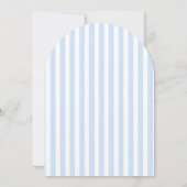 Jongens Blue Bow en Stripe Arch Doop Uitnodiging (Achterkant)