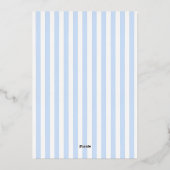 Jongens Blue Bow en Stripe doop uitnodiging (Achterkant)